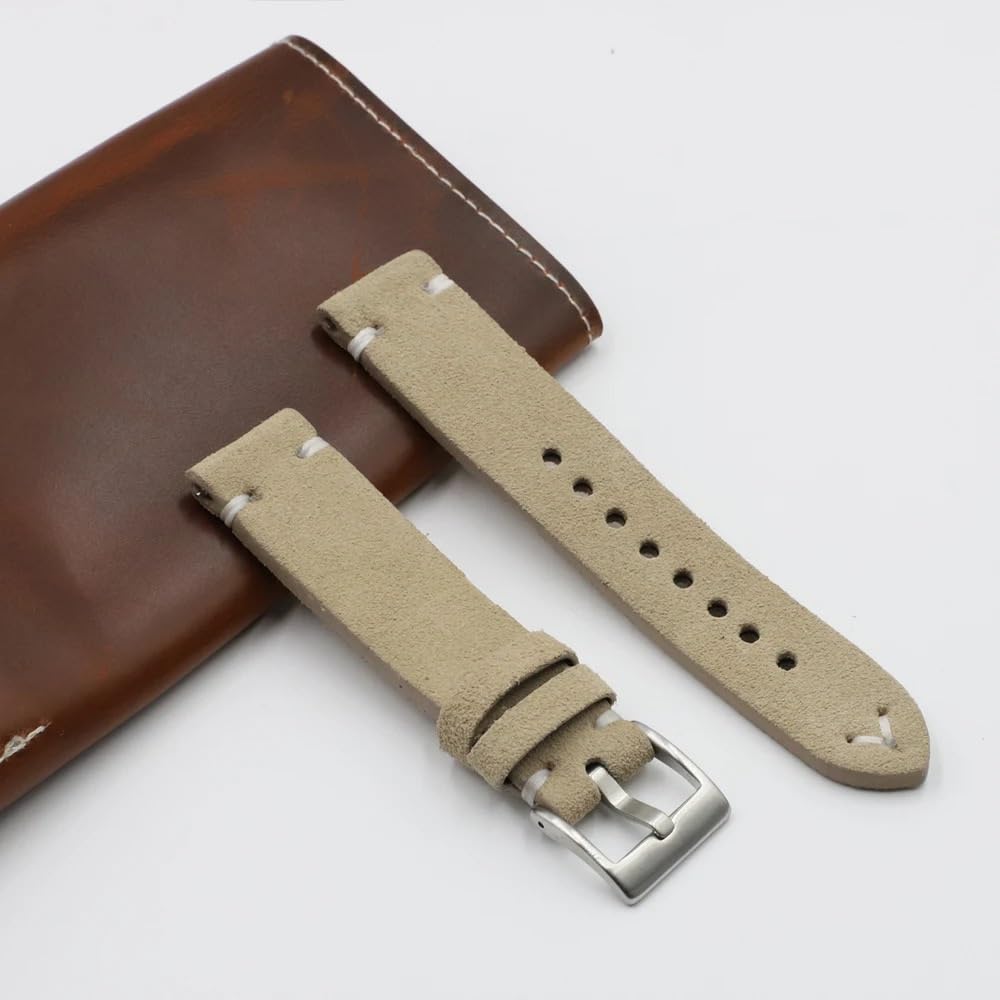 Wildleder Leder Watch Band18mm 20mm 22 mm 24mm Schnellveröffentlichungsgurt Ersatz Vintage Watchband für Männer Frauen braun