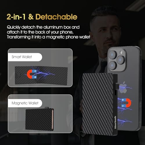 HORHUB Men's 2-in-1 Detachable Wallet with Cash & Credit Slots, RFID Blocking Minimalist Gift