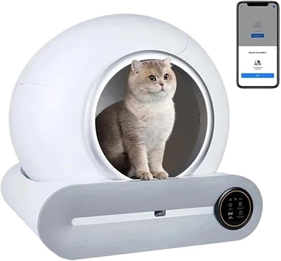 Cat Litter Box, 2Pcs 65L Automatic Smart Cat Litter Box Self Cleaning Fully Enclosed Pet Tray,High-Capacity