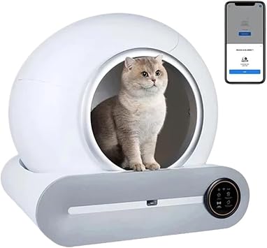 Cat Litter Box, 2Pcs 65L Automatic Smart Cat Litter Box Self Cleaning Fully Enclosed Pet Tray,High-Capacity