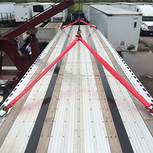 Vulcan Round Sling - Heavy Duty - 10 Foot - Red - Safe Working Load Of 13,200 Lbs. (V) - 10,600 Lbs. (C) And 26,400 Lbs. (B) #TOP5