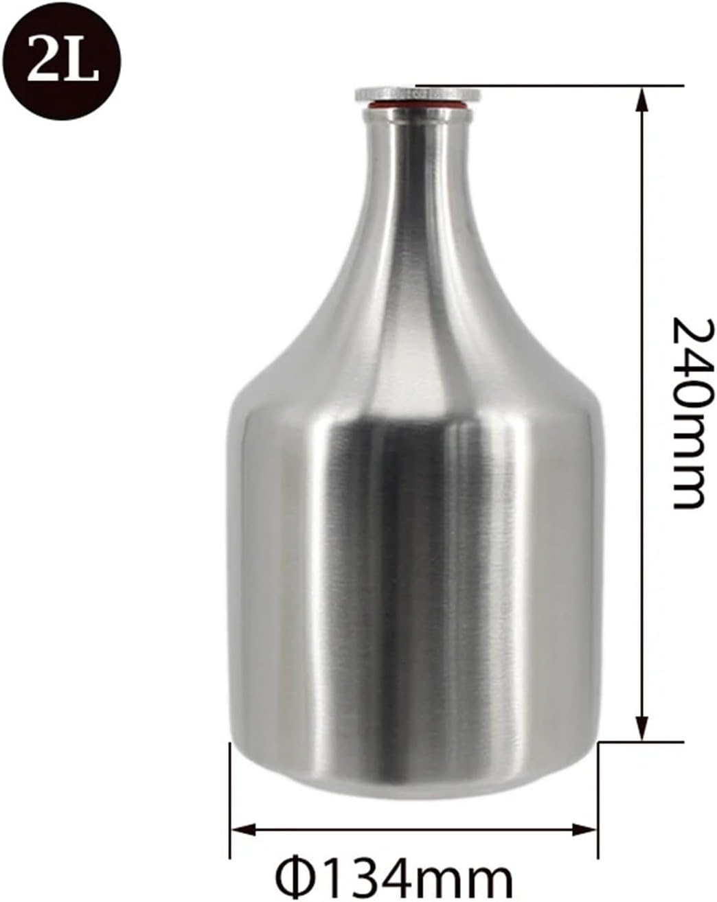2L Gooseneck Stainless Growler – Screw Cap Bottle for Cold Brew, Kombucha & Sparkling Water