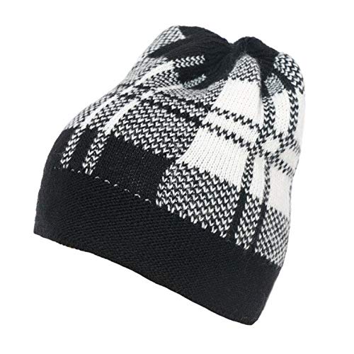 Fantasie-Terene--Florenz-Damen-Wintermuetze-Wollmischgewebe-hergestellt-in-Italien-modisch-bequem-Farbe-Schwarzcremefarben