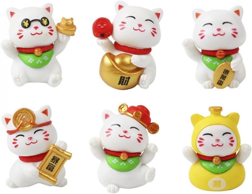 Imanes Decorativos Lucky Cat Maneki-Neko Resina miniatura 1