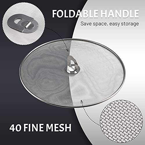 Grease Splatter Screen For Frying Pan, Grease Splatter Guard Oil Splatter Cover With Foldable Knob, Skillet Splatter Shield With 2Pcs Silicone Pot Holder, 10", 11.5", 13”Grease Catcher #TOP2