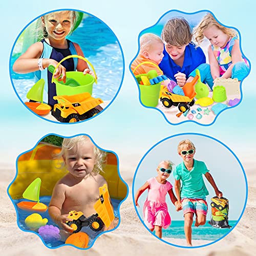 image for 3 otters Beach Toy Set, 28 PCS Sand Toys for Toddlers Beach Truck Kids