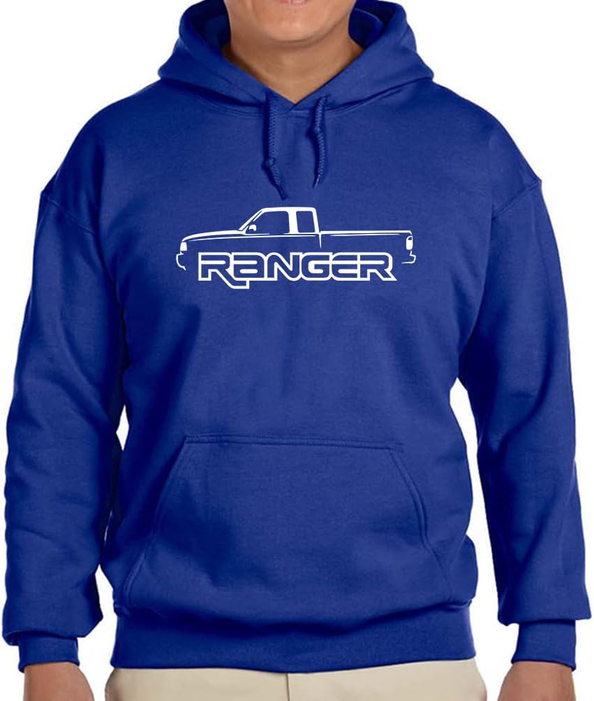 Maddmax Car Art 2003-11 Ford Ranger Pickup Truck Classic Outline Design Hoodie Fleece Sweatshirt