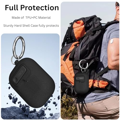 Image of Oboe Aegis Case 'Compatible with' Apple Airpods Pro 3 Case Full Protection Cover with Phone Stand, Magnetic Lock & Keyring (Stone Black) [AIRPODS & Charging CASE NOT Included]