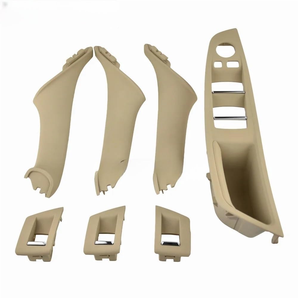 MLIOJU Car Inner Door Handle 7PCS RHD Car Interior Door Handle Inner Door Panel Pull Cover for 5 Serie for F10 F11 520 525 Car Accessories