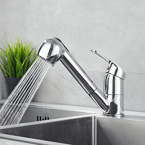 Pull Out Sink Sprayer Head Replacement G1/2 Male Or 13/16Inch Kitchen Sink Faucet Head 2 Function Pull Donw Kitchen Faucet Head Replacement Parts Pull Out Faucet Replacement Head Chrome #TOP7