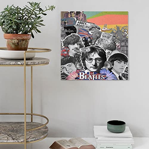 Poster The Beatles HD 2 sur toile pour chambre à coucher, bureau, décoration de chambre, cadre cadeau : 60 x 60 cm - Les Beatles, Paul McCartney, John Lennon, RIngo Starr, George Harrison Poster The Beatles HD 2 sur toile pour chambre à coucher, bureau, décoration de chambre, cadre cadeau : 60 x 60 cm – Image 5