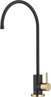 KRAUS Purita Single Handle Drinking Water Filter Faucet for Reverse Osmosis or Water Filtration System in Brushed Brass/Matte Black, FF-100BBMB