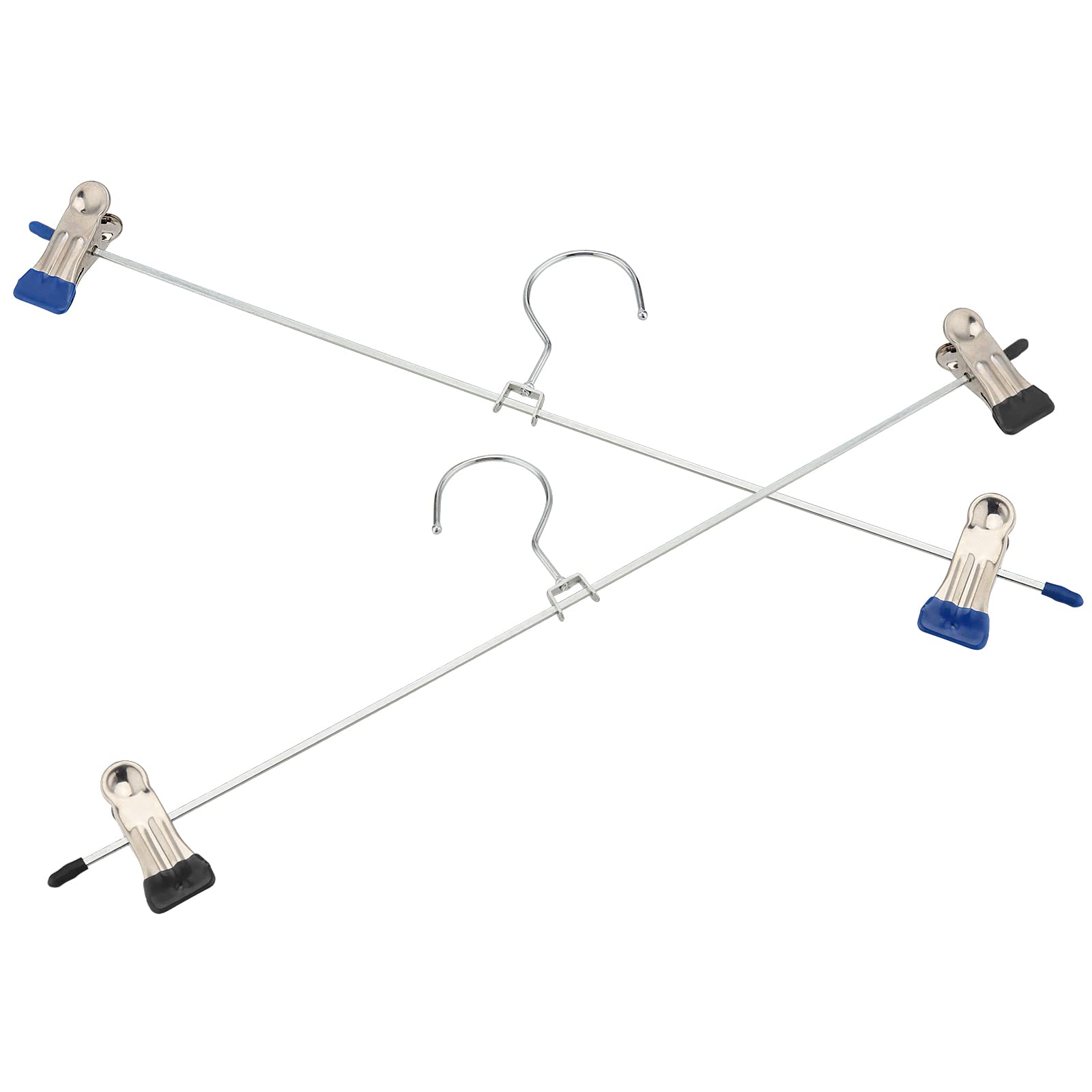 NGOSUET - Grucce per pantaloni in metallo, 30 pezzi, 40 cm, con clip regolabili, grucce per pantaloni, calze e gonne
