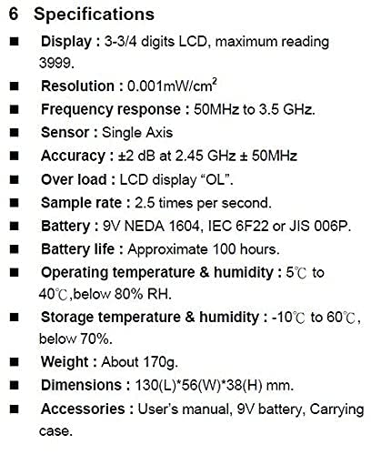 Medidor EMF MW-A3G para hornos microondas y soldadura RF miniatura 3