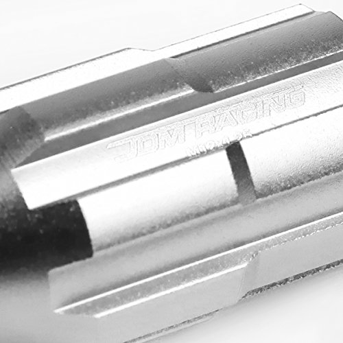 Image of DNA MOTORING LN-ZTL-9025-125-SL 20Pcs M12 x 1.25 Open End Style Wheel Lug Nuts w /Deep Drive Extension Adapter, 24mm OD /50mm H, Silver