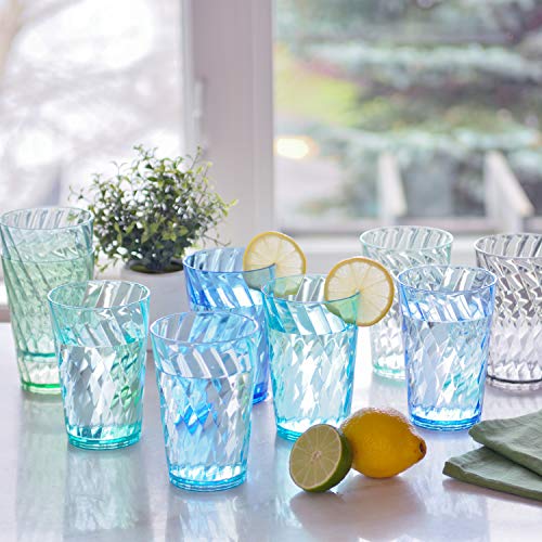 Youngever 9 Pack 600ml Re-usable Plastic Tumblers, Cafe Break-Resistant Drinking Glasses - Image 4