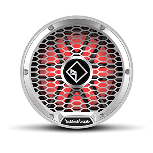 Image of Rockford Fosgate M2D4-12I Color Optix 12 inch DVC 4-Ohm Infinite Baffle Multicolor LED Lighted Marine Subwoofer - White /Stainless