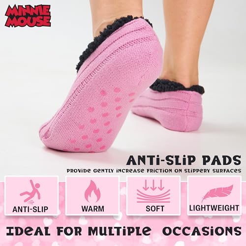 Disney Women's Ballerina Slippers with Sherpa Lining - Knitted Non-Slip House Shoes4