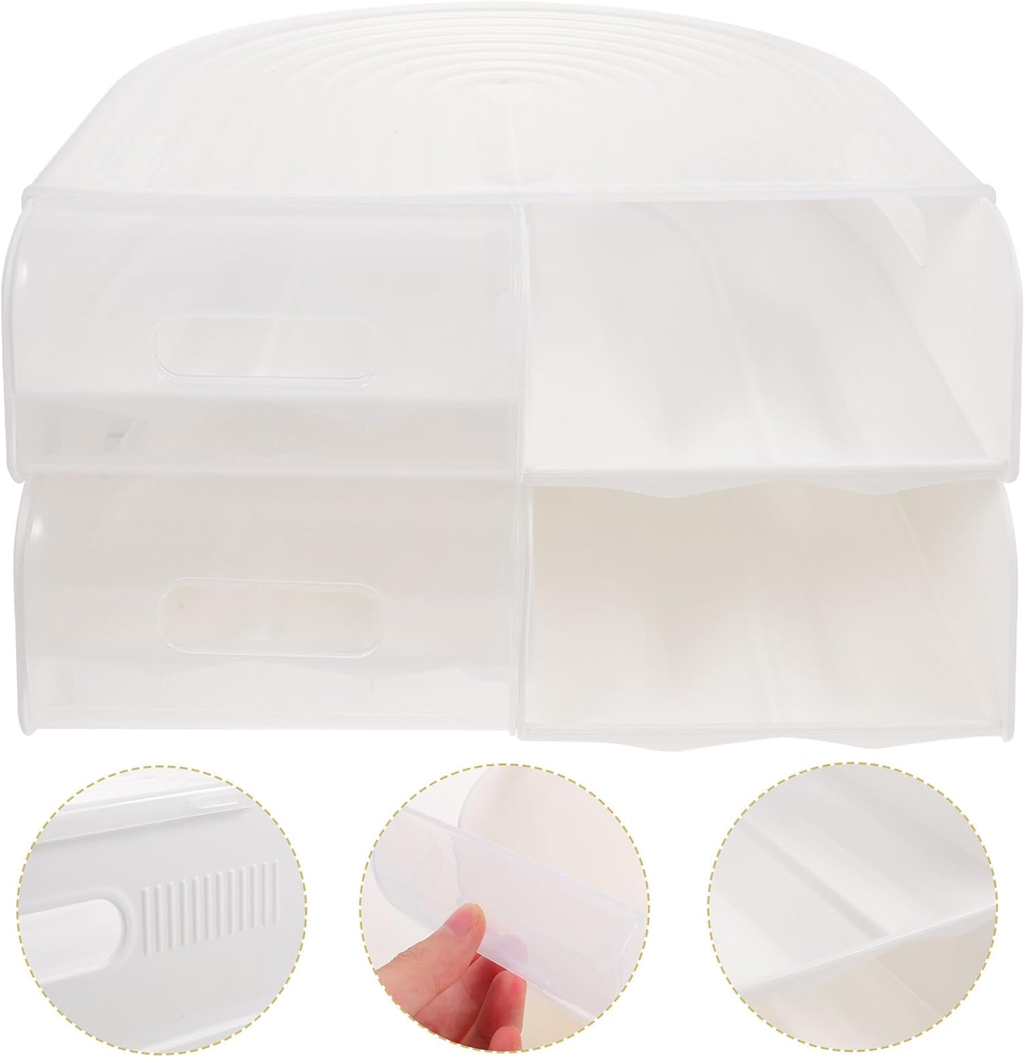 VALICLUD Refrigerator Egg Holder with Lid 2-layer Rotating Automatic Rolling Egg Storage Box for Fridge for Kitchen and Refrigerator Door