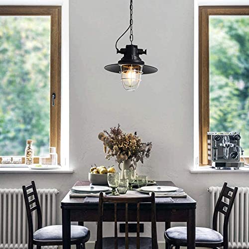 Lampe suspendue industrielle vintage avec lustre décoratif E27 pour îlot - 7