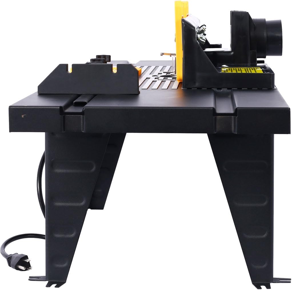 Electric Router Table, Universal Benchtop Router Table with Steel Stand & Adjustable Fence Wood Working Router Table, Safety Guard & Miter Gauge for Woodworking, Craftsman Tool,Black