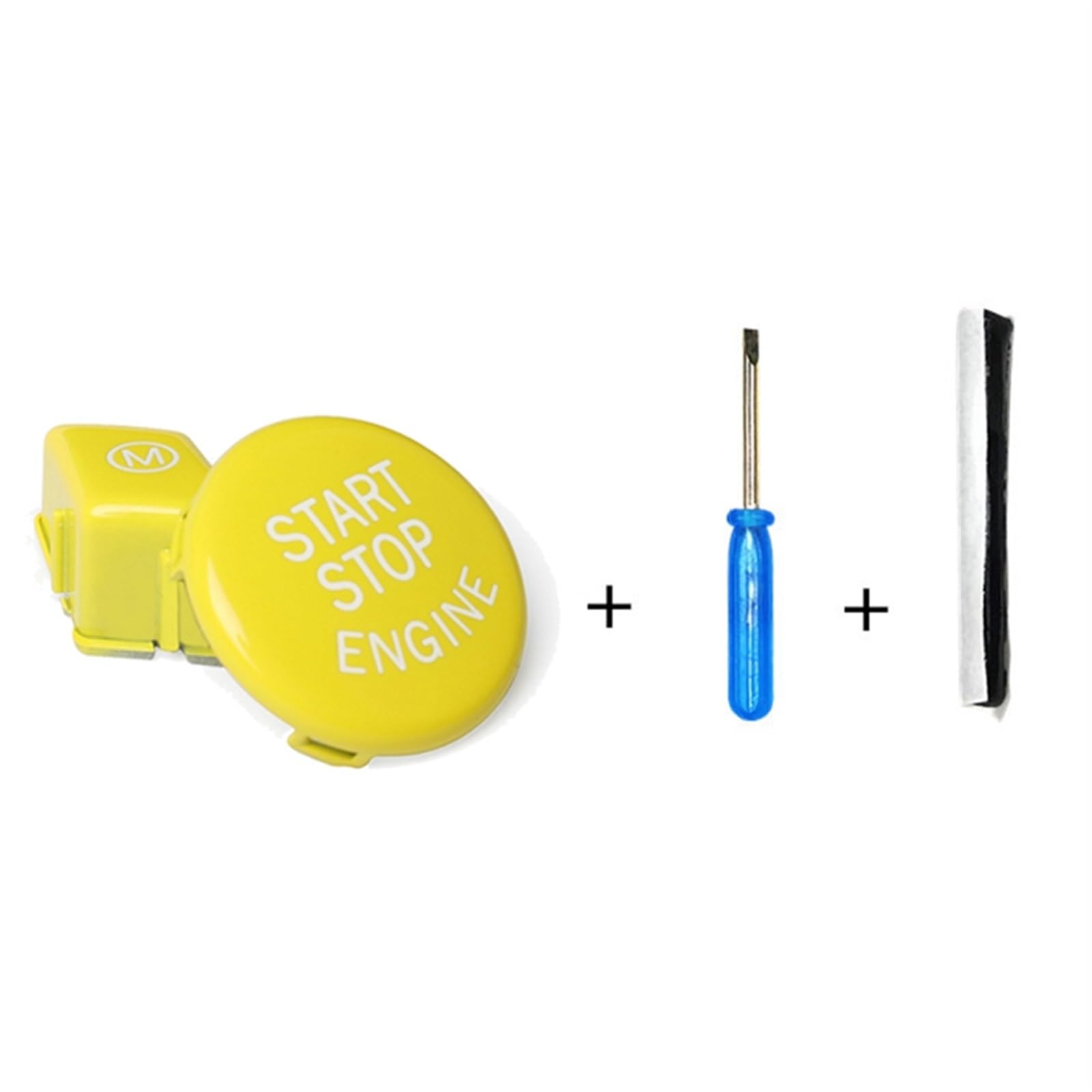 Autolenkrad Gelb M Schalterknopfabdeckung Start-Stopp-Knopf, for, for 3er E90 E91 E92 E93 M3 Motor-Start-/Stopp-Taste