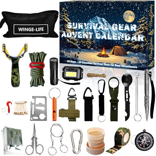 Survival Kit Adventskalender für Männer – Essentielle Outdoor Werkzeuge für Erwachsene Teenager – 24 Tage Weihnachts Countdown Outdoor-Gadgets für Camping, Wandern, Notfall, Adventskalender 2025 Survival Kit Adventskalender für Männer – Essentielle Outdoor Werkzeuge für Erwachsene Teenager – 24 Tage Weihnachts Countdown Outdoor-Gadgets für Camping, Wandern, Notfall, Adventskalender 2025