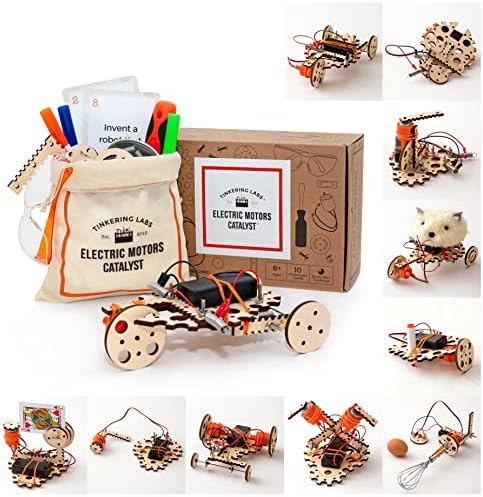 Tinkering Labs Robotics Engineering Kit | Designed by Scientists in USA | 50+ Parts | 10+ STEM Projects For Kids 8-12 | Learn Electronics, Science | Grow Creativity, Grit | Great DIY Inventor Toy Gift