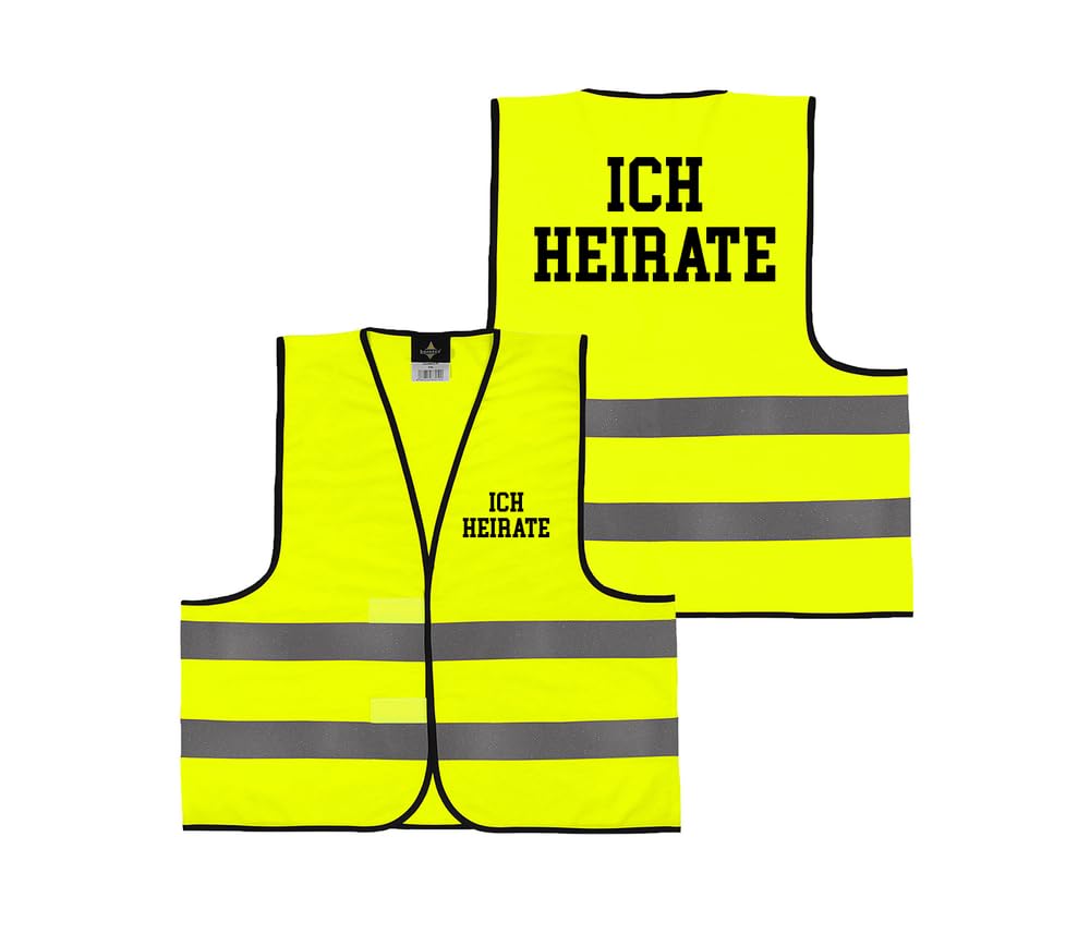 Personalisierte Warnweste mit Wunschtext – Sicherheitsweste individuell bedruckt – Für Events, Party, Bau, Security – Gelb & Orange – XS bis 6XL