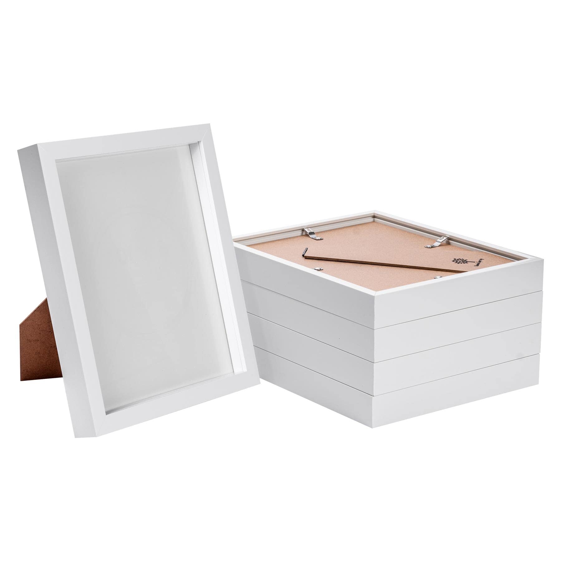 Nicola Spring White 5X 8" X 10" 3D Box Photo Frames - Standing Hanging Craft Shadow Picture Display