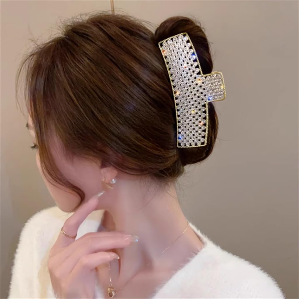 Full Diamond Metal Hair Grip Women Hair Accessories Medium Large Shark Clip Back of Hair Grip Hair Clip Headwear