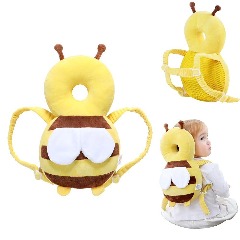 Protection de Tête pour Bébé, Coussin de Protection de Tête, Coussin de sac à dos Réglable et Respirant pour Tout-petits, Protège-dos pour Bébé de 4 à 24 Mois Marcher en Rampant