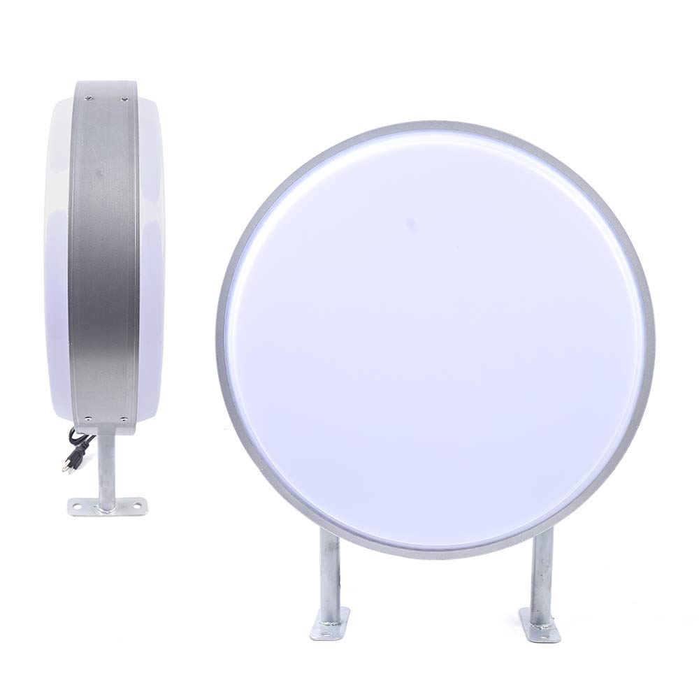 Caja de luz LED redonda de 50 cm – Letrero publicitario iluminado de doble cara para restaurantes, resistente al agua, letrero luminoso