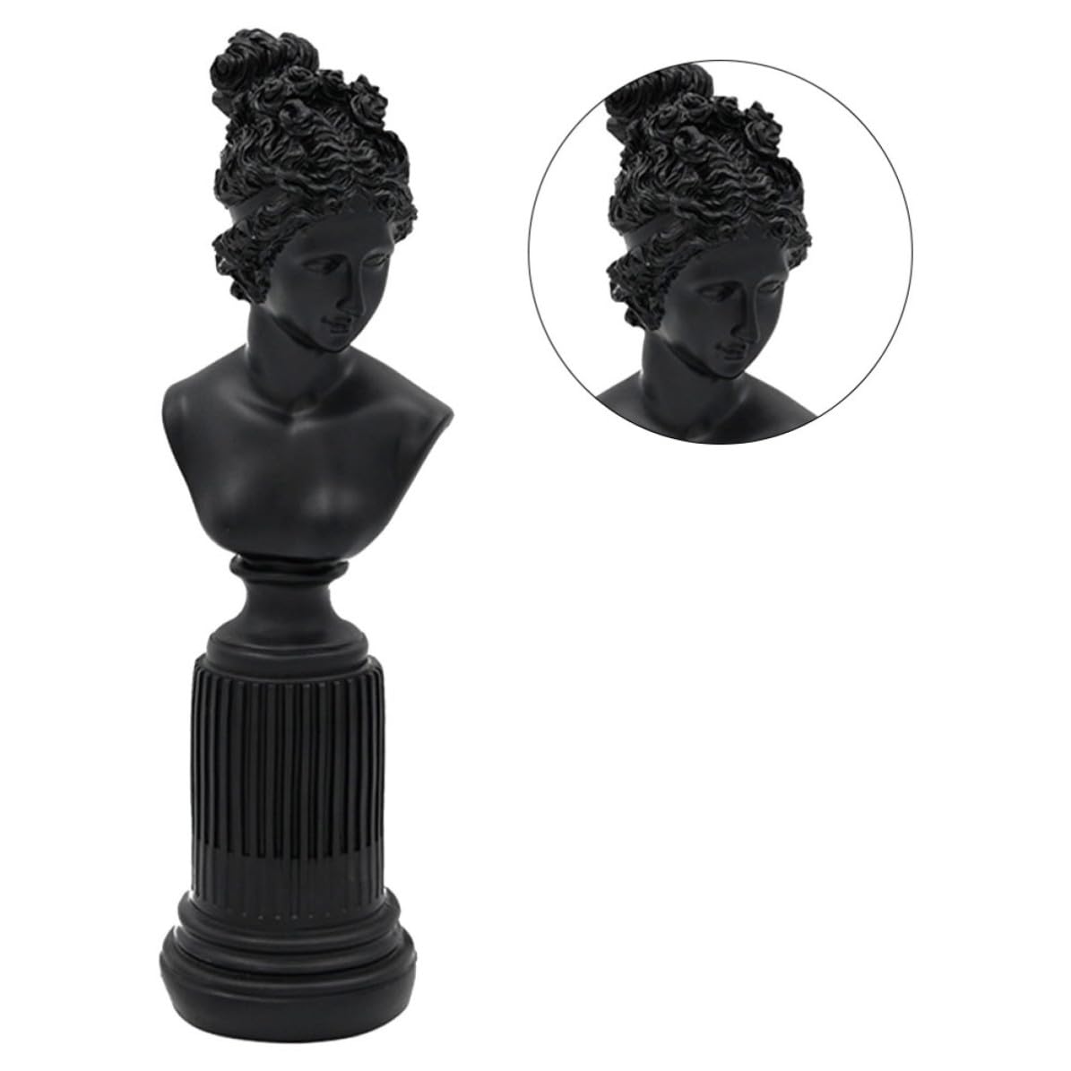 Abstracta Figura Decorativa Negra Escultura, de Resina Diosa