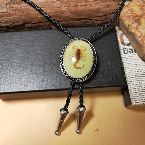 Image of Turquoise Agate Granite BOLO Tie for Men Women Leather Wedding Necklace Western Cowboy Necktie