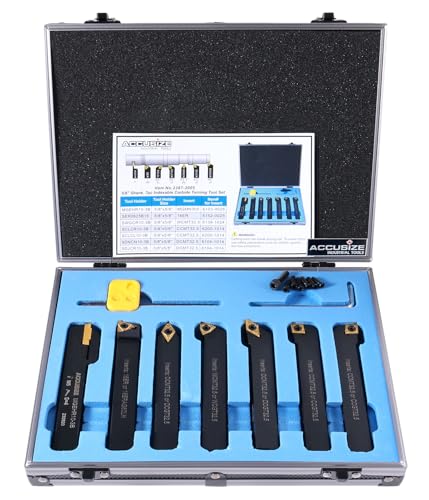 Herramientas de torneado de carburo para torno vástago de 5/8 kit indexable de 7 piezas