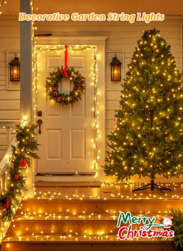 2 Pack Total 80Ft 200 LED Solar Christmas String Lights Outdoor Waterproof  - image 6