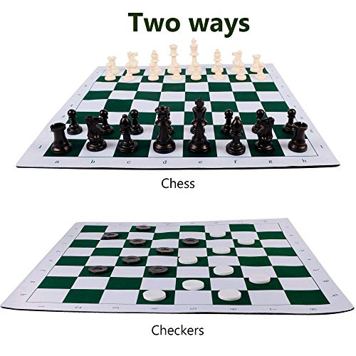 Juegoal 20 Inch Portable Chess & Checkers Set, 2 In 1 Travel Board Games For Kids And Adults thumb #1
