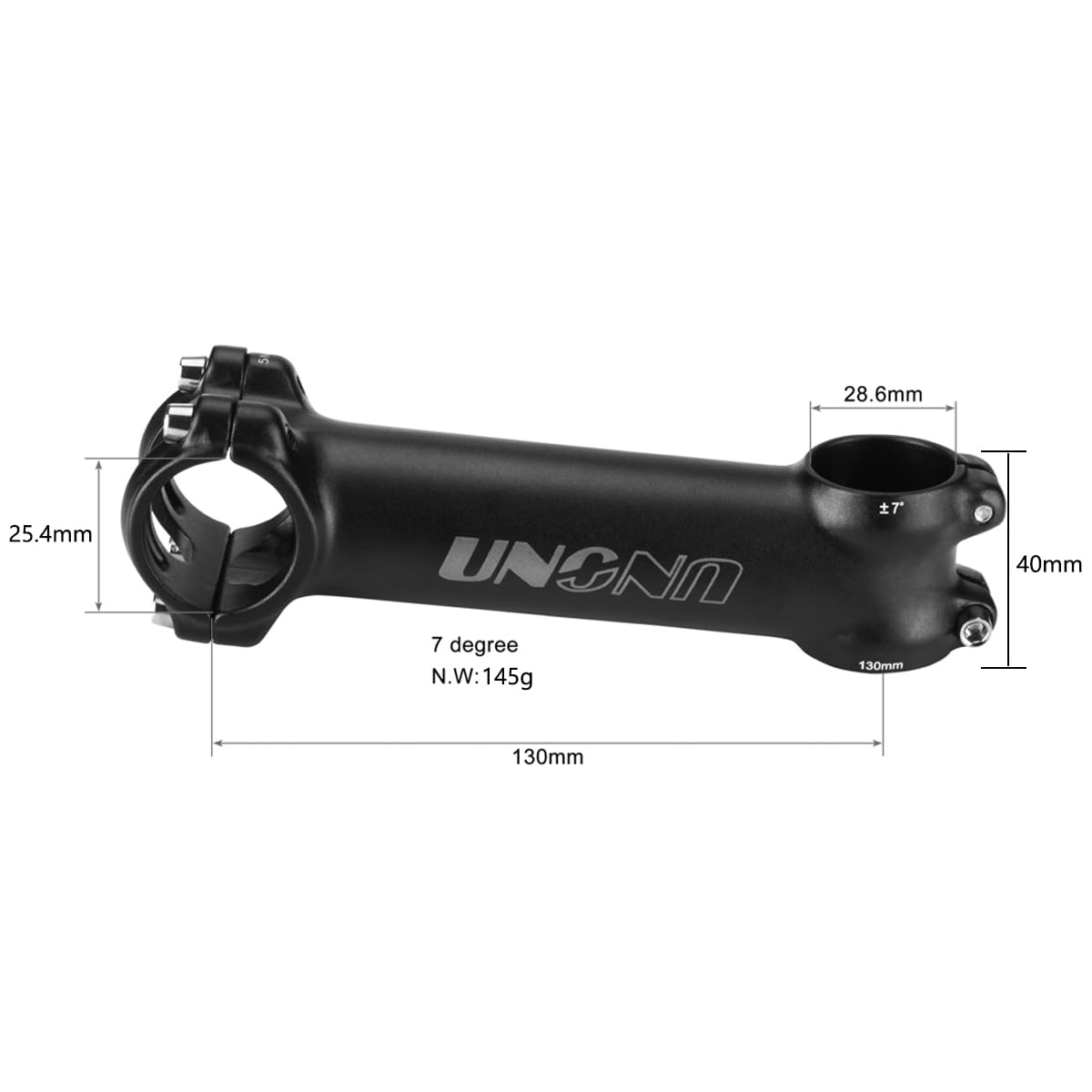 CYSKY Attacco manubrio per mountain bike, 31,8 mm, 25,4 mm, 60/70/80/90/100/110/120/130 mm, 7 gradi, per mountain bike, bici da strada, mountain bike, bici da strada, bici da ghiaia, ebike