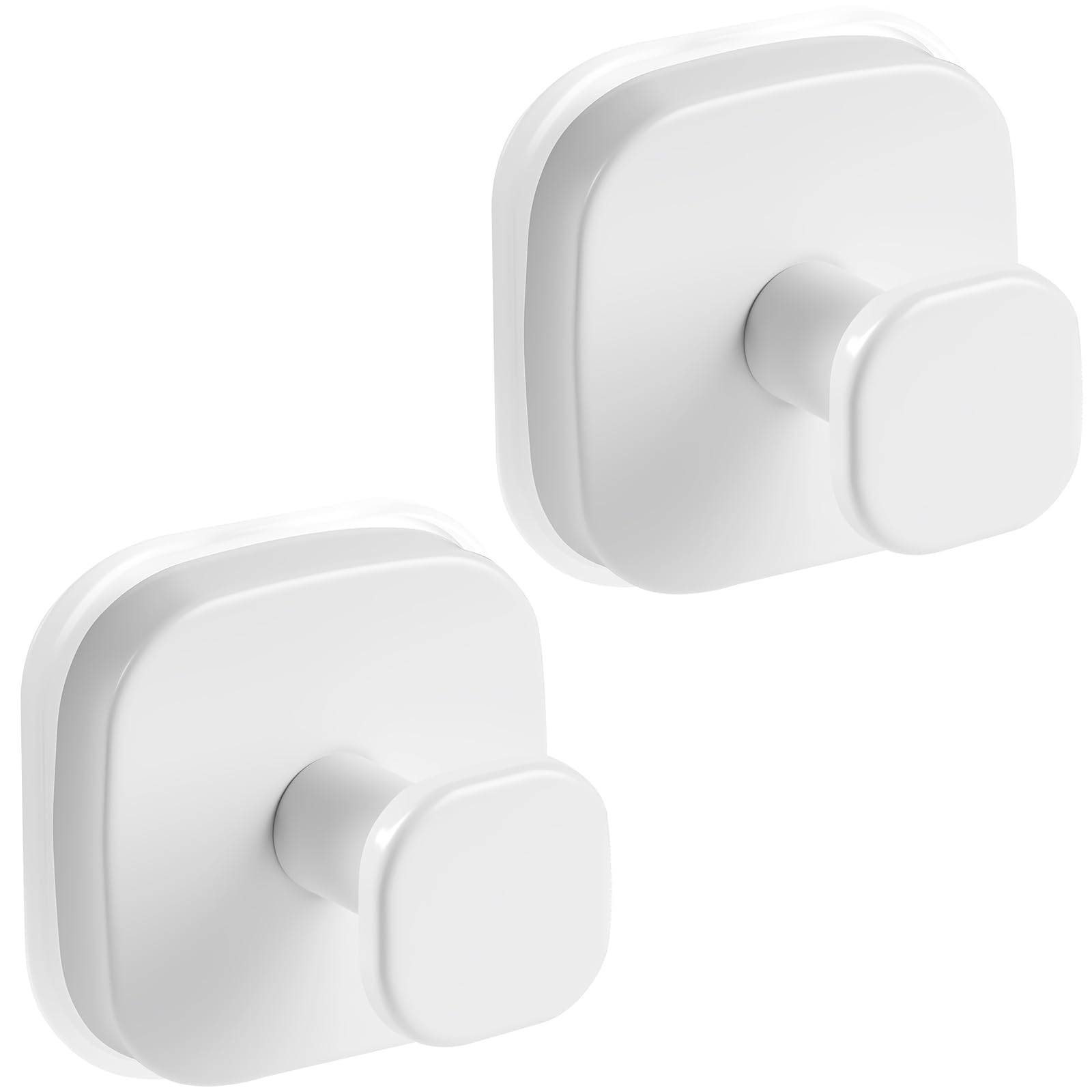 VOSEPO Suction Cup Hooks for Shower, No-Drill Towel Hooks for Bathrooms, Kitchen, Glass Door, Mirror, Tile, Shower Suction Hooks for Hanging Towels, Robe, Loofah, Wreath (White, 2 Pack)