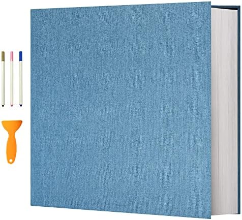 Vienrose Photo Album Self Adhesive 4x6 5x7 3x5 8.5x11 Scrapbook Album DIY Scrap Book with A Metallic Pen (33x32CM60Pages, Grassgreen)