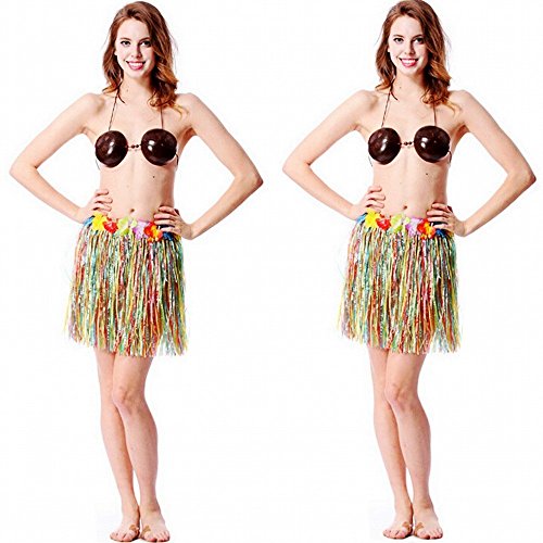 JZK 8 Multicolor Hawaiian Silk Faux Floral Party Fancy Hula Skirt For Girls Women Hawaiian Luau Party Hawaii Party Supplies Party Accessory - Image 7
