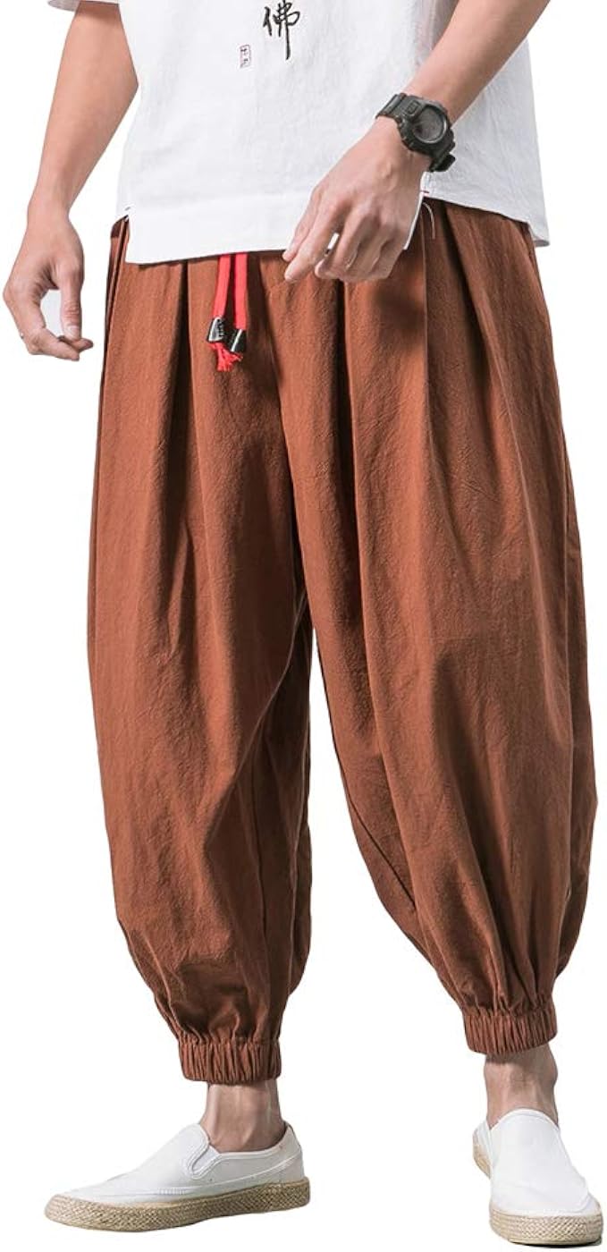 LaoZan Pantaloni da Yoga Uomo Harem Hippie Pantaloni Larghi Gamba Larga  Jogging Running Fitness da Allenamento Pantaloni Sportivi (Nero, Asia 5XL)  : Amazon.it: Abbigliamento