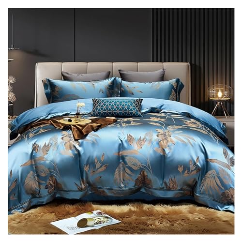 Housse de Couette Coton Égyptien anti-plis en satin jacquard de luxe