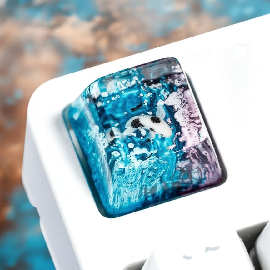 Koi Fish Ocean Coral Artisan Keycap for Cherry MX Keyboard