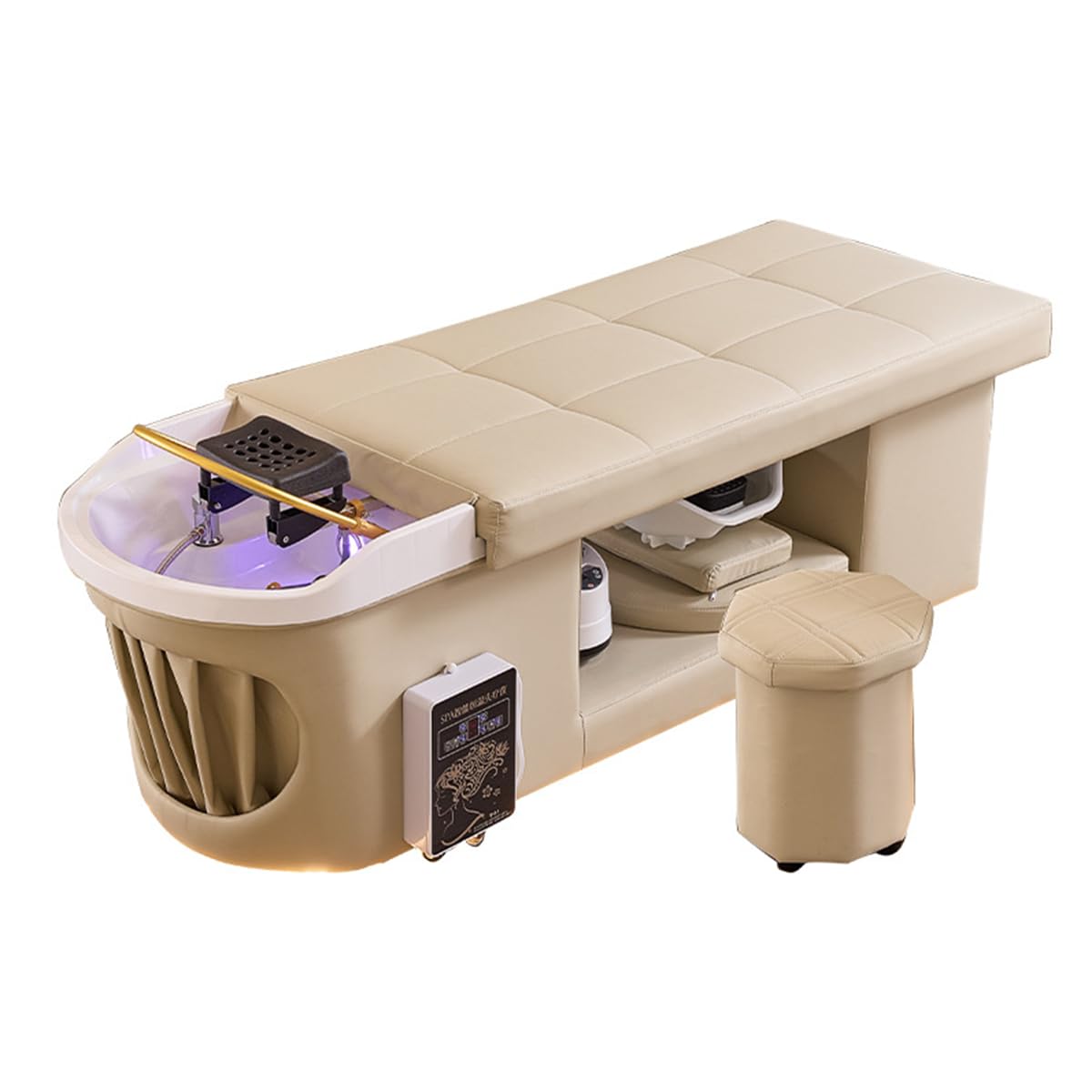 Thai Massage Bed Head Spa Equipment with Water Circulation Fumigation Light Therapy for Beauty Salon Flat-Laying Shampoo Bed