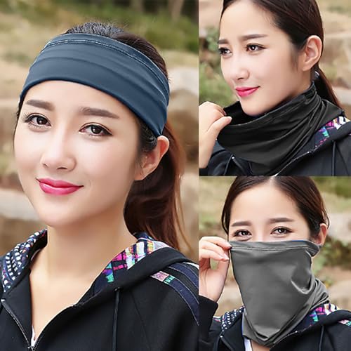 3Pc Neck Gaiter Ski Mask Face Cover Scarf Black Bandana For Men Women Hiking Cycling Running Sun Cold Protection3