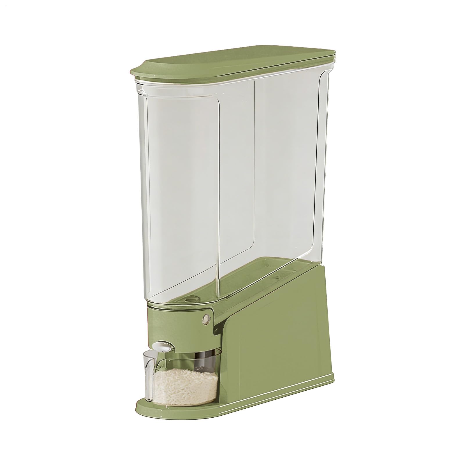 Dispenser di riso barattolo trasparente di grande capacità con tacchetto | Contenitore dispenser per riso e alimenti in casa, cucina, ristorante, per conservare alimenti secchi e animali domestici