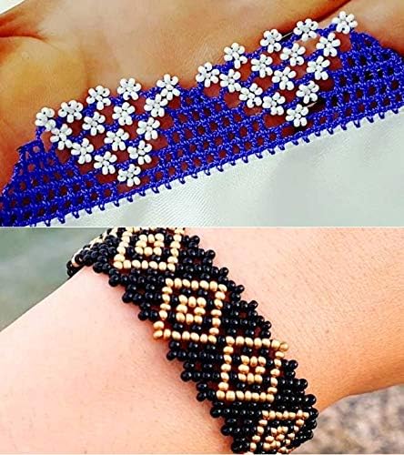 Perlin Glass Seed Beads 2mm 11/0 Round Mini Small Pony Beads 6500pcs for Making Earrings Bracelets Pendants Waist Jewelry DIY Handmade Opaque Color Kit (Black) - Image 3