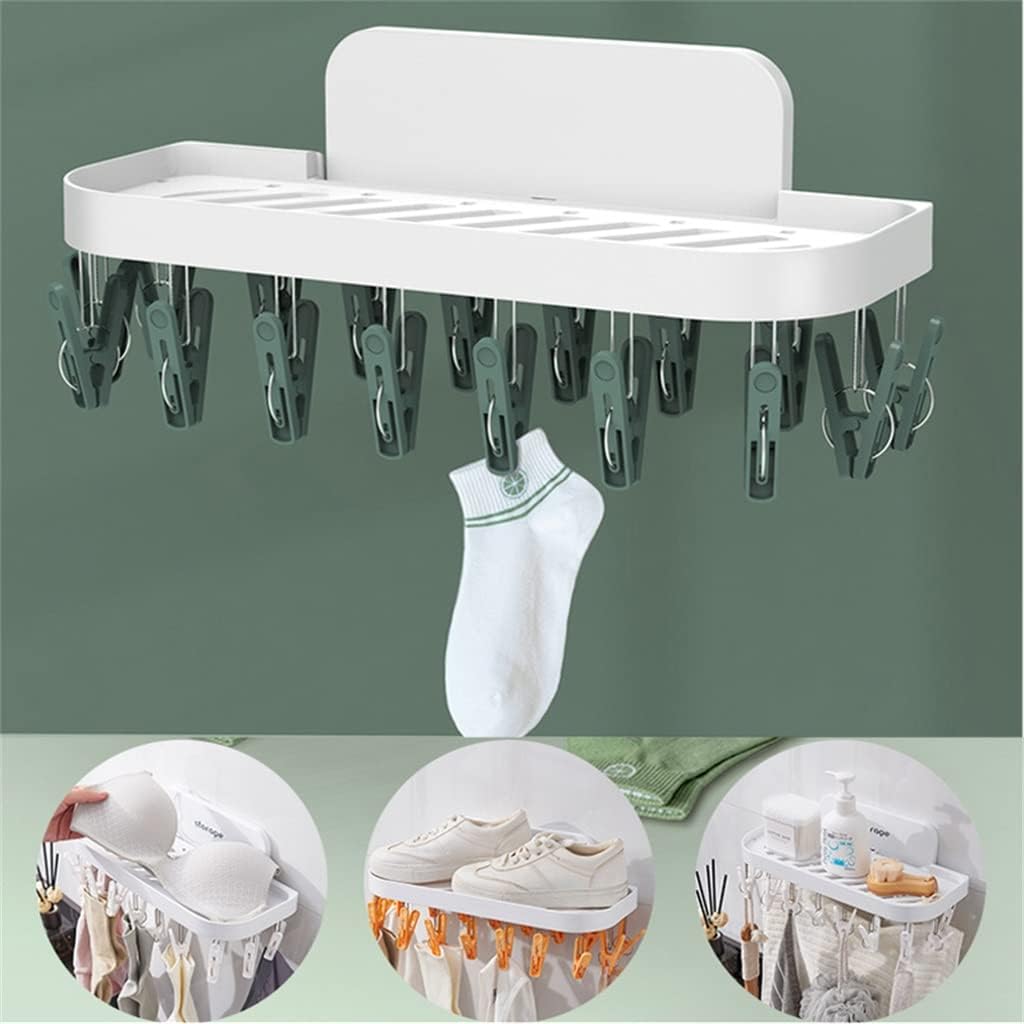 Hook Hanger Clothes Underwear Towel Wall Mounted Clothespin Bathroom Storage Cloth Hanger Bagless(Orange)